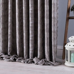 Custom Made Luxury Home Decor Curtains, Modern Window Curtain Panel for Living Room, Blackout and 13 Color Options, Gray Drapes for Bedroom