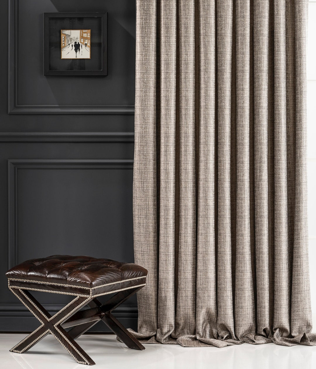Custom Luxury Curtain Panel for Home Decoration, Natural Pleated Drape ... - Luxury Penthouse Curtain Panels For Large Windows With A View