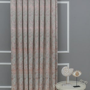 Patterned Dusty Rose Luxury Window Curtain Panel, Color Options, Modern Custom Size Bedroom Decor Drape Curtains, Housewarming Gift for Her image 3