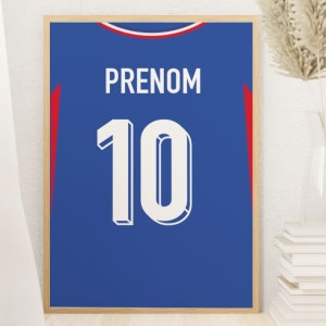 Personalized France Football Shirt Poster - French Team - Gift idea for a football fan
