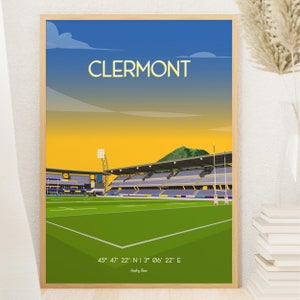 Poster Rugby Clermont - Stade Marcel Michelin - Yellow Army rugby fans