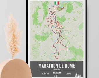 Roma marathon poster - Affiche personnalisable du marathon de Boston