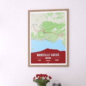 Anpassbares Marseille-Cassis-Rennen - Anpassbares 20 km langes Laufposter