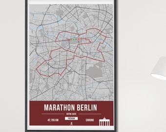 Anpassbares Berlin-Marathon-Poster – Anpassbares Poster, hergestellt in Frankreich für Marathonläufer