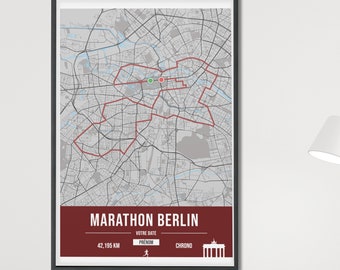 Customizable Berlin Marathon poster - Customizable poster made in France for marathon runners