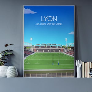 Lyon rugby poster - LOU rugby stadium