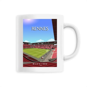 Rennes football stadium mug - Gift idea for a Rennes stadium fan, stadium illustration