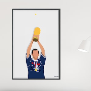 Poster Zidane France-Brazil 1998 (3/3) - Wall decoration minimalist style, made in France - Graphic set of 3 posters