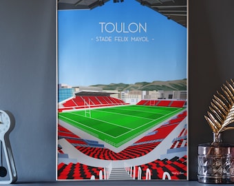 Toulon rugby poster - Stade Félix Mayol - Toulon rugby fan poster