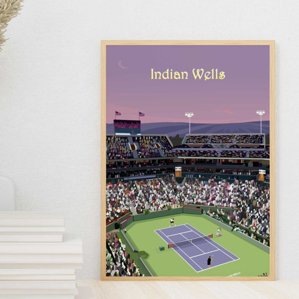 Indian Wells Tennis Poster - Tennis Fan Wall Decor