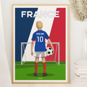 Personalized France Football Poster - French Football Team - Gift idea for a child who is a football fan