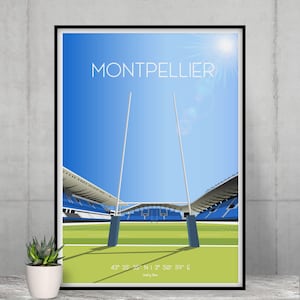 Poster Montpellier Rugby Hérault - Decoration fan of rugby Montpellier - GGL stadium