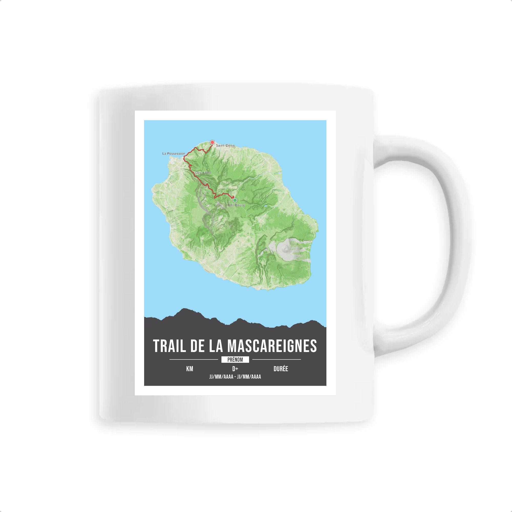 Anpassbare Mascarene Trail Tasse - Insel Réunion - Diagonale des Fous