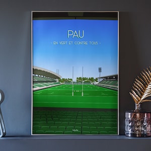 Póster Pau rugby - Stade du Hameau sección paloise - En verde y contra todos