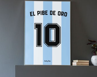 Football Jersey Poster - Diego Maradona Argentina - Football fan gift idea