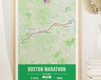 Boston marathon poster - Affiche personnalisable du marathon de Boston