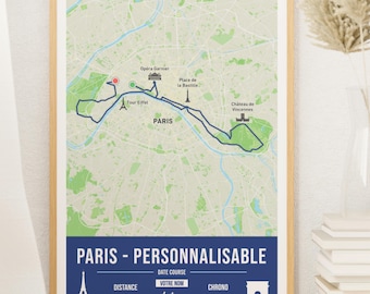 Anpassbares Paris-Marathon-Poster – Anpassbares Poster, um Ihren Marathon in Paris im Jahr 2025 oder 2022, 2023, 2024 zu verewigen...