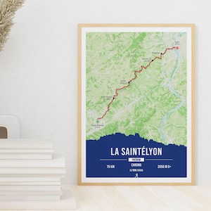 Customizable Saintélyon running poster - Poster of the race linking Saint-Etienne to Lyon at night to customize