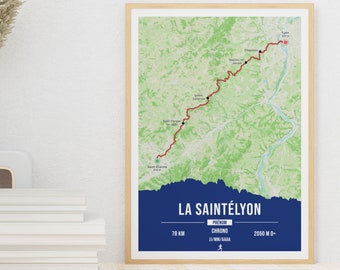 Customizable Saintélyon running poster - Poster of the race linking Saint-Etienne to Lyon at night to customize