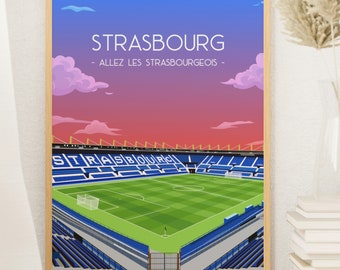 Poster RC Strasbourg - La Meinau football stadium - RCS 68