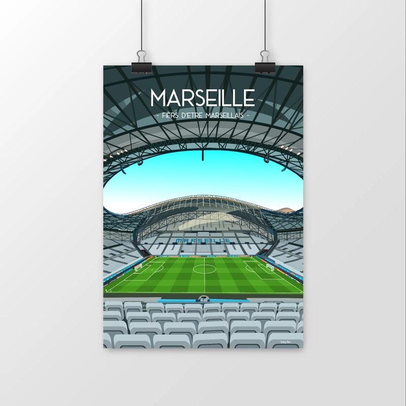 Tableau Toile Décoratif Stade Vélodrome De Marseille - Format 30 X 45 Cm - Neuf