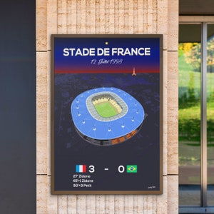 Poster football final World Cup France - Brazil 1998 - Stade de France - France national football team