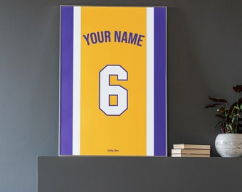 Personalized Basketball Poster - Customizable NBA jersey for basketball fan