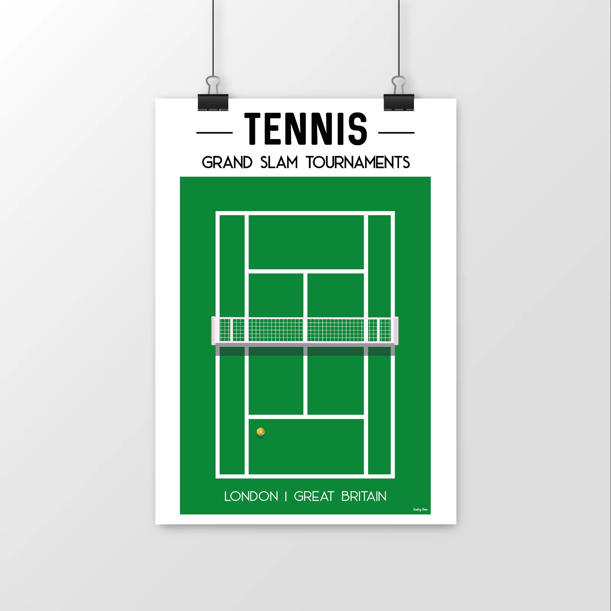 Grand Slam Tennis Poster London Minimalist Representation of Wimbledon