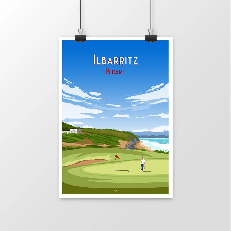 Bidart Ilbarritz Golfposter Golflandschaft im Baskenland Bild 2
