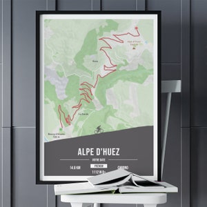 Alpe d&#39;huez - customizable cycling poster