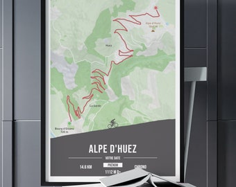 Alpe d'huez - póster ciclista personalizable