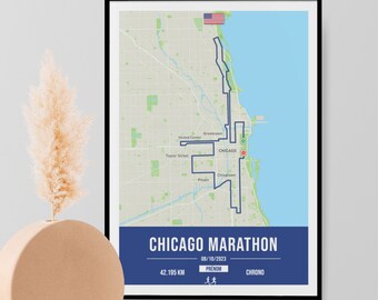 Chicago marathon poster - Affiche personnalisée du marathon de Chicago