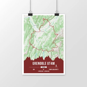 Ultratour des 4 massifs - Customizable poster - UT4M Grenoble race to personalize - Trail runner gift idea interior decoration