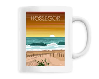 Hossegor surf mug - Cup for surf lovers - Landes coast, nature lovers - Sunset lover