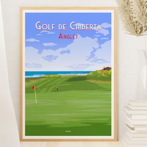 Póster Anglet golf de Chiberta - Cuadro para los amantes del golf o de la región