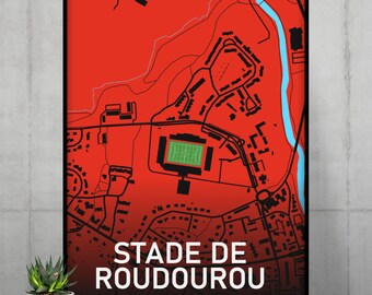 Aerial view of the Roudourou Stadium - Guingamp - Football stadium