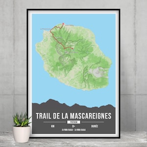 Customizable Mascareignes trail poster - Diagonale des Fous Reunion Island