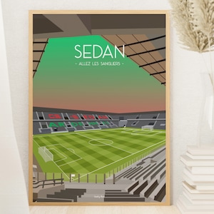 Póster de fútbol sedán - Stade Louis Dugauguez du CSSA CS Sedan Ardennes