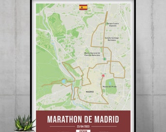 Madrid marathon poster - Affiche personnalisable du marathon de Madrid