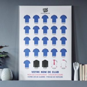Customizable football poster - Your personalized football team - My football club player and coach jerseys