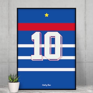 Zidane France 98 Football Jersey Poster - Football fan gift