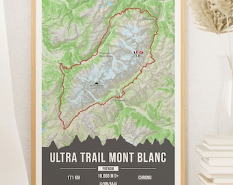 Anpassbares Mont-Blanc-Ultra-Trail-Plakat - Anpassbares UTMB-Rennplakat (Ultra Trail Mont Blanc).