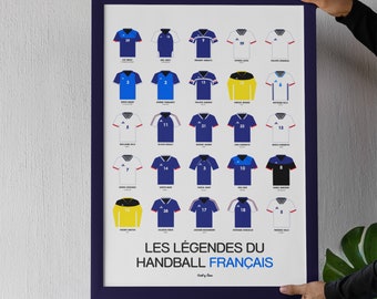 Französisches Handball-Legenden-Plakat – französisches Handball-Mannschafts-Handball-Fan-Geschenkplakat