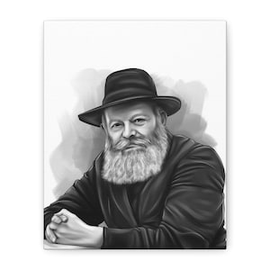 The Rebbe of Lubavitch, Chabad Rabbi, Canvas Print, Jewish Art