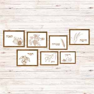 Sukkah Decoration Shivas Haminim - Instant Download