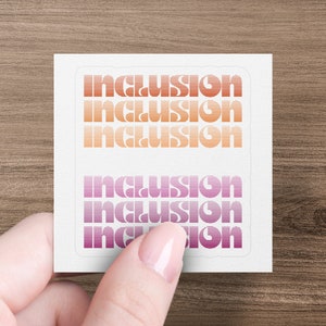 LGBTQ Inklusionsaufkleber, Farbverlaufsdesign, LGBTQ Pride Month, Inklusionsaufkleber, Gleichheit, LGBTQ-Rechte, Aufkleber für positive Botschaften