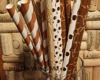 Paper Drinking Straws - Into The Woods Mix - Drinking or Crafting Straws.  Choose Mix or Individual Colors