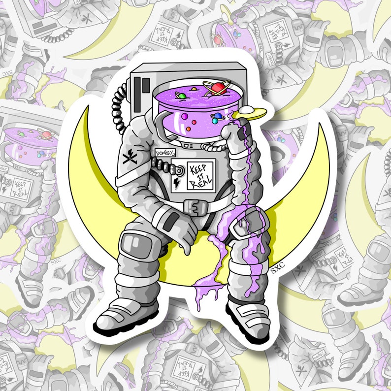 Creative Spaceman Sticker: Hand-drawn Die Cut, Laptop Decal - Etsy
