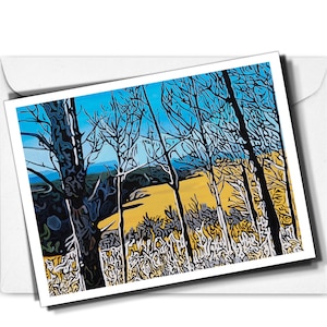Carte de voeux, carte de voeux vierge avec enveloppe, carte d'art inspirée de la nature, carte 5,5 x 4,25 pouces