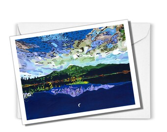 Greeting card, blank greeting card with envelope, nature-inspired art card, 5.5 x 4.25-inch card